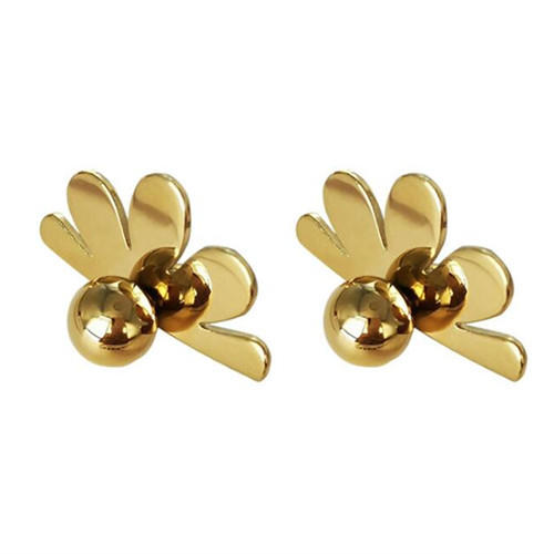 Personalized 18K gold plated bontique jewelry OEM fan shaped flower studs earrings